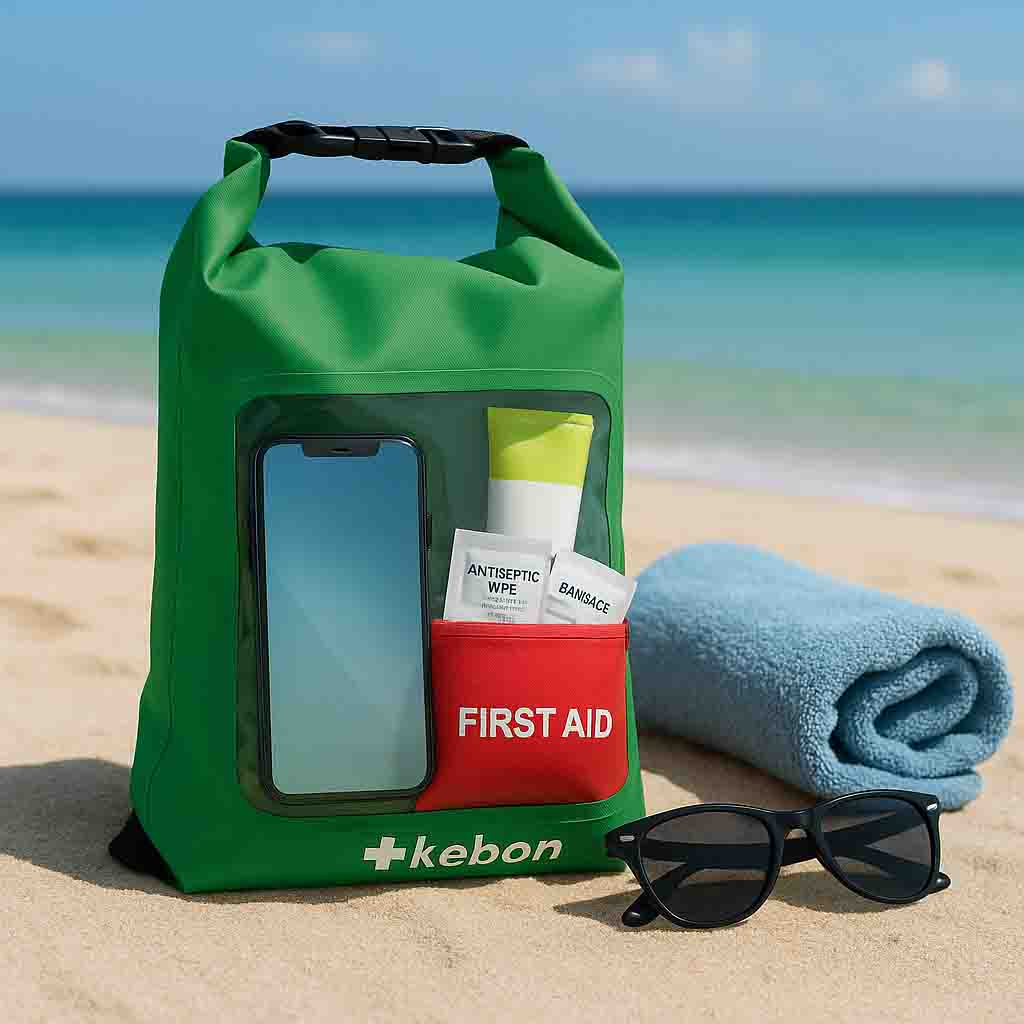今年の夏に安全に保つ：Yiwu Kebonは、スイマーや屋外愛好家のための応急処置の必需品を備えた防水ドライウェットバッグを発売します